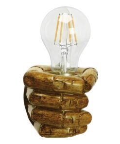 GloboStar® FIST 01138 Μοντέρνο Φωτιστικό Τοίχου Απλίκα Μονόφωτο Καφέ Γύψινο Μ15 x Π10 x Υ10cm