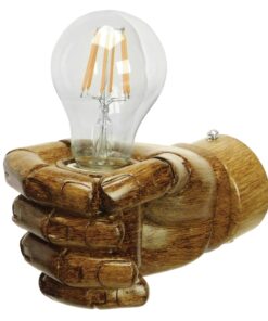 GloboStar® FIST 01138 Μοντέρνο Φωτιστικό Τοίχου Απλίκα Μονόφωτο Καφέ Γύψινο Μ15 x Π10 x Υ10cm