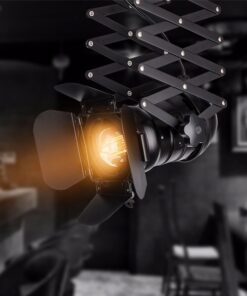 GloboStar® BROADWAY 01140 Vintage Industrial Φωτιστικό Οροφής Μονόφωτο Μαύρο Μεταλλικό Μ23 x Π23 x Υ36-95cm