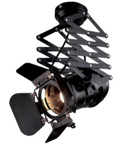 GloboStar® BROADWAY 01140 Vintage Industrial Φωτιστικό Οροφής Μονόφωτο Μαύρο Μεταλλικό Μ23 x Π23 x Υ36-95cm