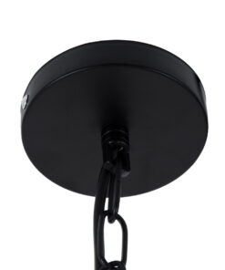 GloboStar® VITRUVIAN 01141 Vintage Κρεμαστό Φωτιστικό Οροφής Πολύφωτο 4 x E14 Μαύρο Μεταλλικό Πολυέλαιος με Μπεζ Σχοινί Φ53 x Y53cm