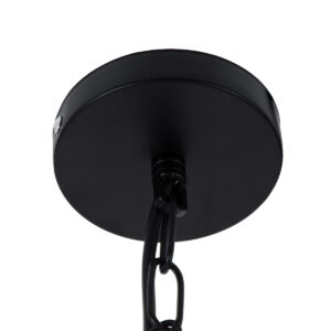 GloboStar® VITRUVIAN 01141 Vintage Κρεμαστό Φωτιστικό Οροφής Πολύφωτο 4 x E14 Μαύρο Μεταλλικό Πολυέλαιος με Μπεζ Σχοινί Φ53 x Y53cm