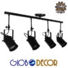GloboStar® HOLLYWOOD 01156 Vintage Φωτιστικό Οροφής Πολύφωτο Μαύρο Μεταλλικό Ράγα Μ13 x Π110 x Υ38cm