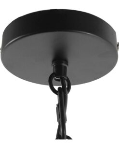 GloboStar® HELIX 01164 Vintage Industrial Κρεμαστό Φωτιστικό Οροφής Πολύφωτο Μαύρο Μεταλλικό Πλέγμα Φ46 x Y13cm