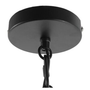 GloboStar® HELIX 01164 Vintage Industrial Κρεμαστό Φωτιστικό Οροφής Πολύφωτο Μαύρο Μεταλλικό Πλέγμα Φ46 x Y13cm