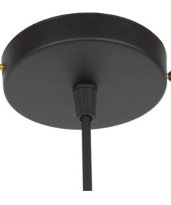 GloboStar® CARAVEL 01167 Vintage Industrial Κρεμαστό Φωτιστικό Οροφής Μονόφωτο Μαύρο Μεταλλικό Καμπάνα Φ22 x Y13cm