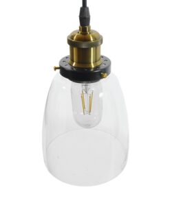 GloboStar® WICKHAM 01168 Vintage Κρεμαστό Φωτιστικό Οροφής Μονόφωτο 1 x E27 Γυάλινο Καμπάνα Φ14 x Y23cm