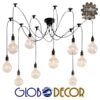 GloboStar® WIRED 01173 Vintage Φωτιστικό Οροφής Πολύφωτο Μαύρο