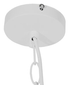 GloboStar® LARKIN 01174 Vintage Κρεμαστό Φωτιστικό Οροφής Μονόφωτο 1 x E27 Λευκό Μεταλλικό Καμπάνα Φ31 x Y30cm