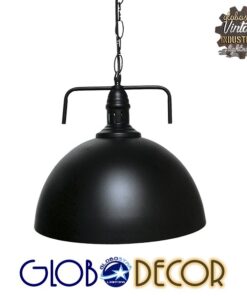 GloboStar® LARKIN 01175 Vintage Κρεμαστό Φωτιστικό Οροφής Μονόφωτο 1 x E27 Μαύρο Μεταλλικό Καμπάνα Φ31 x Y30cm