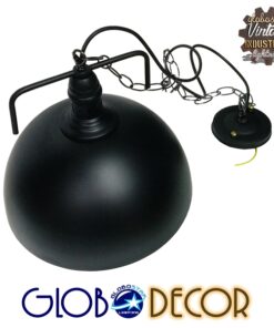GloboStar® LARKIN 01175 Vintage Κρεμαστό Φωτιστικό Οροφής Μονόφωτο 1 x E27 Μαύρο Μεταλλικό Καμπάνα Φ31 x Y30cm