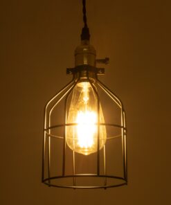 GloboStar® GALOT 01179 Vintage Industrial Κρεμαστό Φωτιστικό Οροφής Μονόφωτο 1 x E27 Μαύρο Μεταλλικό Πλέγμα Φ13.5 x Υ16cm