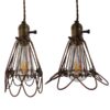 GloboStar® FLOWER IRON RUST 01180 Vintage Industrial Κρεμαστό Φωτιστικό Οροφής Μονόφωτο Καφέ Σκουριά Μεταλλικό Πλέγμα Φ10 x Y20cm