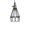 GloboStar® FLOWER IRON RUST 01181 Vintage Κρεμαστό Φωτιστικό Οροφής Μονόφωτο 1 x E27 AC220-240V IP20 – Φ10 x Υ20cm – Μαύρο Μεταλλικό Πλέγμα