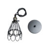 GloboStar® FLOWER IRON RUST 01181 Vintage Κρεμαστό Φωτιστικό Οροφής Μονόφωτο 1 x E27 AC220-240V IP20 – Φ10 x Υ20cm – Μαύρο Μεταλλικό Πλέγμα
