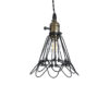 GloboStar® FLOWER IRON RUST 01181 Vintage Κρεμαστό Φωτιστικό Οροφής Μονόφωτο 1 x E27 AC220-240V IP20 – Φ10 x Υ20cm – Μαύρο Μεταλλικό Πλέγμα
