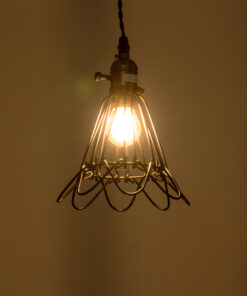 GloboStar® FLOWER IRON RUST 01181 Vintage Κρεμαστό Φωτιστικό Οροφής Μονόφωτο 1 x E27 AC220-240V IP20 – Φ10 x Υ20cm – Μαύρο Μεταλλικό Πλέγμα