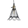 GloboStar® FLOWER IRON RUST 01181 Vintage Κρεμαστό Φωτιστικό Οροφής Μονόφωτο 1 x E27 AC220-240V IP20 – Φ10 x Υ20cm – Μαύρο Μεταλλικό Πλέγμα