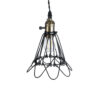 GloboStar® FLOWER IRON RUST 01181 Vintage Κρεμαστό Φωτιστικό Οροφής Μονόφωτο 1 x E27 AC220-240V IP20 – Φ10 x Υ20cm – Μαύρο Μεταλλικό Πλέγμα