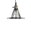 GloboStar® FLOWER IRON RUST 01181 Vintage Κρεμαστό Φωτιστικό Οροφής Μονόφωτο 1 x E27 AC220-240V IP20 – Φ10 x Υ20cm – Μαύρο Μεταλλικό Πλέγμα