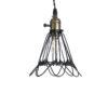 GloboStar® FLOWER IRON RUST 01181 Vintage Κρεμαστό Φωτιστικό Οροφής Μονόφωτο 1 x E27 AC220-240V IP20 – Φ10 x Υ20cm – Μαύρο Μεταλλικό Πλέγμα