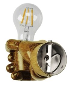 GloboStar® FIST 01138 Μοντέρνο Φωτιστικό Τοίχου Απλίκα Μονόφωτο Καφέ Γύψινο Μ15 x Π10 x Υ10cm