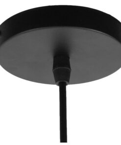 GloboStar® NATHLEN 01187 Vintage Κρεμαστό Φωτιστικό Οροφής Μονόφωτο 1 x E27 Μαύρο Μεταλλικό Πλέγμα με Μπεζ Σχοινί Φ40 x Y20cm