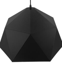 GloboStar® HEXAGON 01195 Μοντέρνο Κρεμαστό Φωτιστικό Οροφής Μονόφωτο Μαύρο – Χρυσό Μεταλλικό Καμπάνα Φ46 x Y25cm