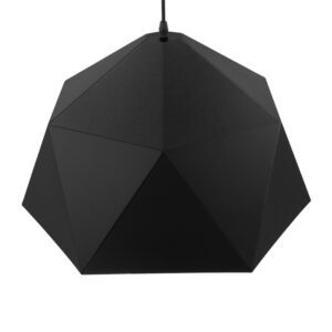 GloboStar® HEXAGON 01195 Μοντέρνο Κρεμαστό Φωτιστικό Οροφής Μονόφωτο Μαύρο – Χρυσό Μεταλλικό Καμπάνα Φ46 x Y25cm