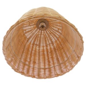 GloboStar® BAHAMAS 01202 Vintage Κρεμαστό Φωτιστικό Οροφής Μονόφωτο 1 x E27 Μπεζ Ξύλινο Ψάθινο Bamboo Φ30 x Υ47cm