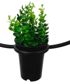 GloboStar® FLOWERPOT 10001210 Μοντέρνο Κρεμαστό Φωτιστικό Οροφής Μονόφωτο 1 x E27 Μαύρο Μεταλλικό με Διακοσμητικό Φυτό Φ27 x Y40cm