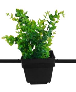 GloboStar® FLOWERPOT 10001211 Μοντέρνο Κρεμαστό Φωτιστικό Οροφής Μονόφωτο 1 x E27 Μαύρο Μεταλλικό με Διακοσμητικό Φυτό Φ30 x Y30cm