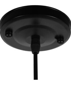 GloboStar® FLOWERPOT 10001211 Μοντέρνο Κρεμαστό Φωτιστικό Οροφής Μονόφωτο 1 x E27 Μαύρο Μεταλλικό με Διακοσμητικό Φυτό Φ30 x Y30cm