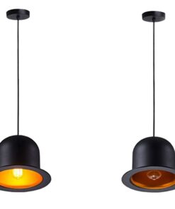 GloboStar® CHARLO 01214 Vintage Κρεμαστό Φωτιστικό Οροφής Μονόφωτο 1 x E27 Μαύρο Μεταλλικό Καμπάνα Φ26 x Y17cm