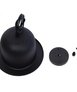 GloboStar® CHARLO 01214 Vintage Κρεμαστό Φωτιστικό Οροφής Μονόφωτο 1 x E27 Μαύρο Μεταλλικό Καμπάνα Φ26 x Y17cm