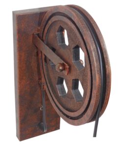 GloboStar® RYDON 01216 Vintage Industrial Φωτιστικό Τοίχου Απλίκα Μονόφωτο Καφέ Σκουριά Μεταλλικό Πλέγμα Φ15 x Μ24 x Π15 x Υ70cm