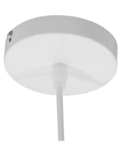 GloboStar® STEPHEN 01225 Μοντέρνο Κρεμαστό Φωτιστικό Οροφής Μονόφωτο Λευκό Μεταλλικό Πλέγμα με Λευκό Γυαλί Φ26 x Y21cm