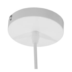 GloboStar® STEPHEN 01225 Μοντέρνο Κρεμαστό Φωτιστικό Οροφής Μονόφωτο Λευκό Μεταλλικό Πλέγμα με Λευκό Γυαλί Φ26 x Y21cm
