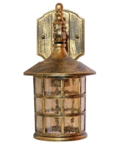 GloboStar® PHAROS 01228 Vintage Industrial Φωτιστικό Τοίχου Απλίκα Μονόφωτο Mπρούτζινο Μεταλλικό Πλέγμα Φ17 x Μ19 x Π17 x Υ29cm