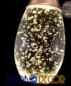 GloboStar® JADORE 01232 Μοντέρνο Κρεμαστό Φωτιστικό Οροφής Μονόφωτο με Ενσωματωμένο Φωτισμό LED 3000k Χάλκινο με Φυσητό Γυαλί Φ6 x Y23cm