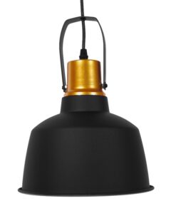 GloboStar® DEVOTA 01235 Vintage Industrial Κρεμαστό Φωτιστικό Οροφής Μονόφωτο Μαύρο Μεταλλικό Καμπάνα Φ22 x Y30cm