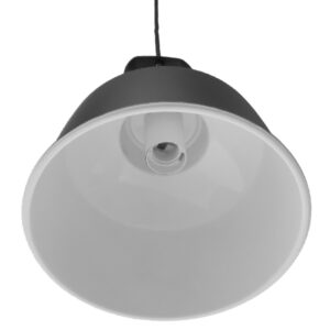 GloboStar® DEVOTA 01235 Vintage Industrial Κρεμαστό Φωτιστικό Οροφής Μονόφωτο Μαύρο Μεταλλικό Καμπάνα Φ22 x Y30cm