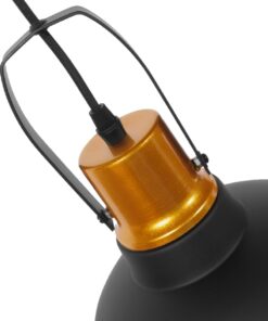 GloboStar® DEVOTA 01235 Vintage Industrial Κρεμαστό Φωτιστικό Οροφής Μονόφωτο Μαύρο Μεταλλικό Καμπάνα Φ22 x Y30cm