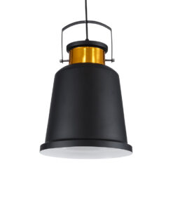 GloboStar® NUNZIATA 01236 Vintage Industrial Κρεμαστό Φωτιστικό Οροφής Μονόφωτο 1 x E27 AC220-240V IP20 – Φ26 x Υ40cm – Μαύρο Μεταλλικό Καμπάνα – 5 Χρόνια Εγγύηση