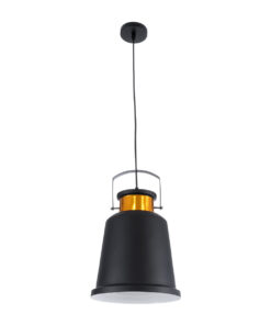 GloboStar® NUNZIATA 01236 Vintage Industrial Κρεμαστό Φωτιστικό Οροφής Μονόφωτο 1 x E27 AC220-240V IP20 – Φ26 x Υ40cm – Μαύρο Μεταλλικό Καμπάνα – 5 Χρόνια Εγγύηση