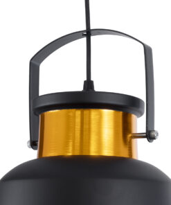 GloboStar® NUNZIATA 01236 Vintage Industrial Κρεμαστό Φωτιστικό Οροφής Μονόφωτο 1 x E27 AC220-240V IP20 – Φ26 x Υ40cm – Μαύρο Μεταλλικό Καμπάνα – 5 Χρόνια Εγγύηση