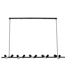 GloboStar® ALFREDA 01242 Μοντέρνο Κρεμαστό Φωτιστικό Οροφής Πολύφωτο Μαύρο Μεταλλικό Ράγα Μ140 x Π18 x Υ100cm