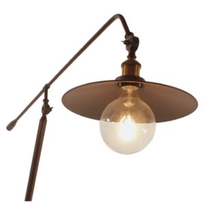 GloboStar® SILENE 01243 Vintage Φωτιστικό Δαπέδου Μονόφωτο 1 x E27 Χάλκινο Μεταλλικό Καμπάνα D30 x H194cm