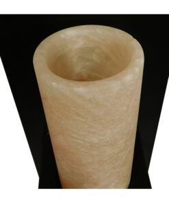 GloboStar® ODILIA 01245 Vintage Φωτιστικό Τοίχου Απλίκα Μονόφωτο Μαύρο Μεταλλικό με Μπεζ Όνυχα Μ10 x Π14 x Υ30cm