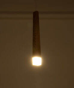 GloboStar® CALISTA 01252 Μοντέρνο Κρεμαστό Φωτιστικό Οροφής LED AC220-240V IP20 – Μ4 x Π3 x Υ33cm – Μπεζ Ξύλινο – Θερμό Λευκό 3000K